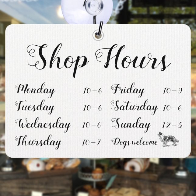 Calligraphy Shop Open Dogs Welcome Window Rótulo (Subido por el creador)