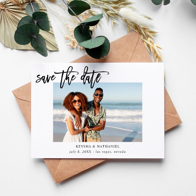 Calligraphy Uno Photo Save the Date (Subido por el creador)