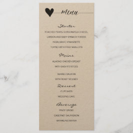 Callización del corazón del menú del Boda kraft ru