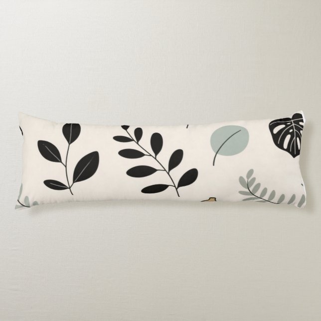 Calm Botanica - Line Art Leaf Cojín decorativo (Anverso)