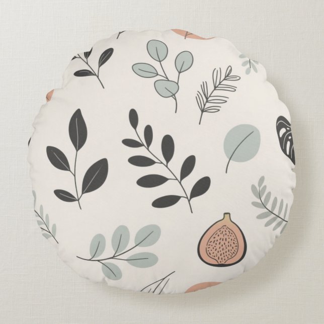 Calm Botanica - Line Art Leaf Cojín decorativo (Anverso)