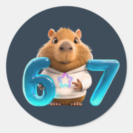 Calma 67 Capybara Pegatina Redonda –Edición Median