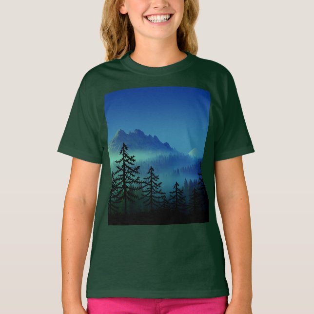 CALMA MONTAÑA Camiseta FORESTAL DE MEDIANOCHE (Anverso)