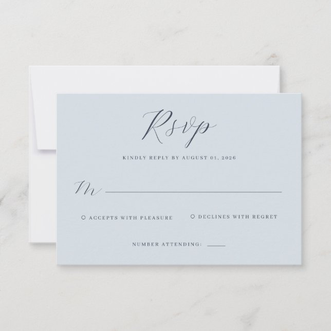 Calma RSVP minimalista azul (Anverso)