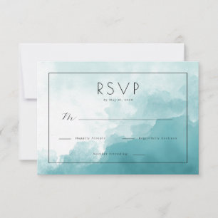 Calma Tarjeta de RSVP Acuarela Verde Azul