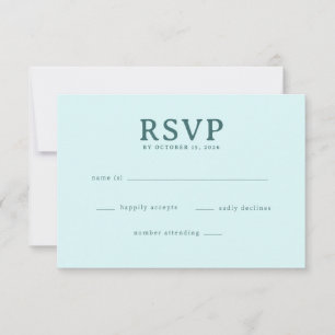 Calma Verde Azul Claro Minimalista RSVP