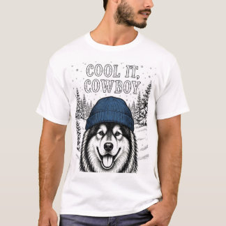 Cálmate, vaquero Camiseta para hombre raza del nor