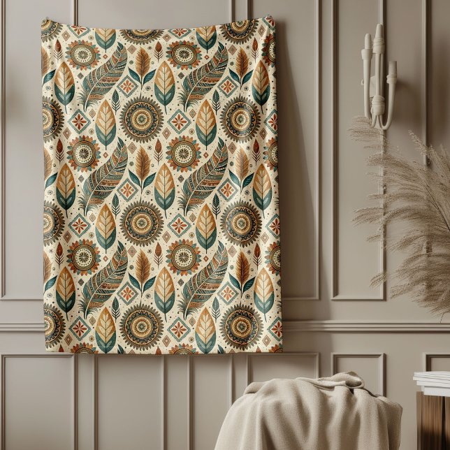 Calurosa manta tribal del suroeste Tono de color d (Warm Southwestern Tribal Blanket Earth Tone Colors)