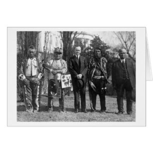Calvin Coolidge con los indios de Osage