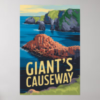 Calzada del Gigante Irlanda Viaje Arte Vintage