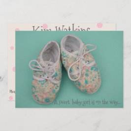 Calzado pastel lindo invitación a la ducha de bebé
