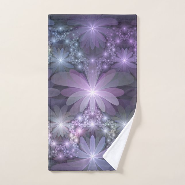 Cama de flores arte fractal abstracto brillante de (Toalla de mano)