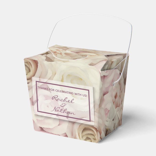 Cama de Rosas Boda saca cajas de favores (Front Side)