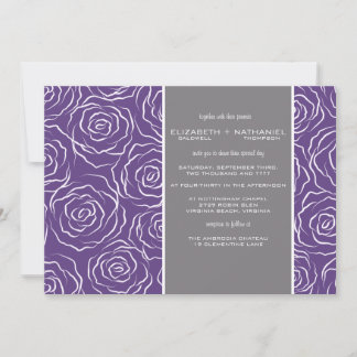Cama de Rosas Invitación a la boda - ciruela