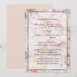 Cama de Rosas pálidos Invitaciones a la boda
