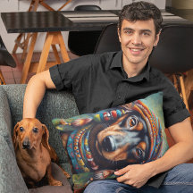 Groovy Retro Hippie Dachshund Boho Perro