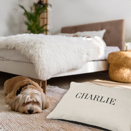 Cama Para Mascotas Monograma de nombre clásico Charlie | Beige