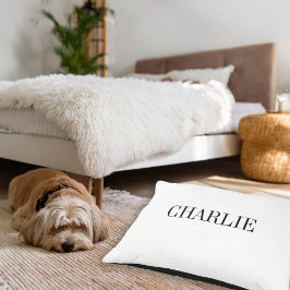 Cama Para Mascotas Monograma de nombre clásico Charlie | Blanco
