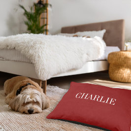 Cama Para Mascotas Monograma de nombre clásico Charlie | Rojo