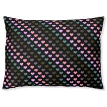PASTEL LOVE HEART BLACK MASCOTA BED PILLOW