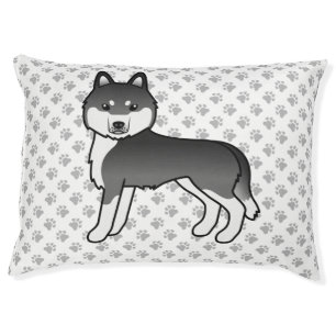 Cama Para Mascotas Perro y garras de dibujos animados siberianos negr