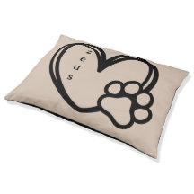 Personalizado Personalizado Dog Love Heart Paw Pri