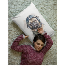 Cama para mascotas piloto aviador vintage pug nomb