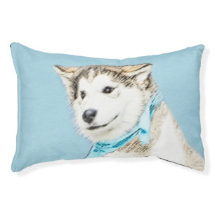 Cama Para Mascotas Pintura siberiana Husky de pipa - Arte original de