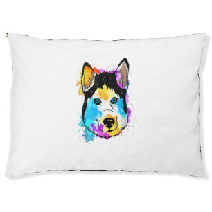Cama Para Mascotas Splash Art Siberian Husky Cute Regalo Hombres Muje