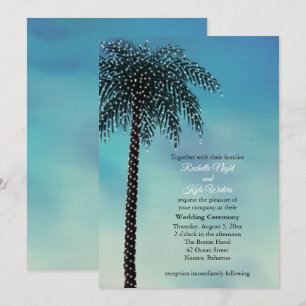 Cama vespertina alumbra invitación a matrimonio de