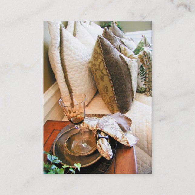 Cama - y - tarjeta de visita del desayuno (Anverso)