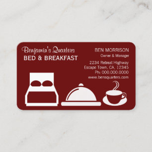 Cama - y - tarjeta de visita del desayuno