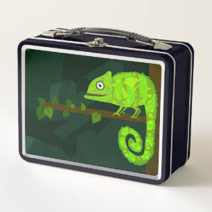 Camaleón lindo verde