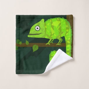Camaleón lindo verde