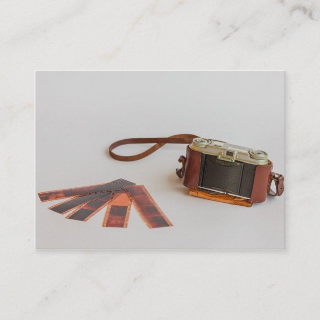 cámara antigua con tarjeta de visita negativa (Anverso)