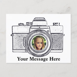 Cámara con su tarjeta postal fotográfica