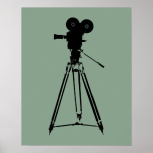 Cámara de cine arte pop