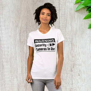 Cámara de seguridad de advertencia en uso camiseta