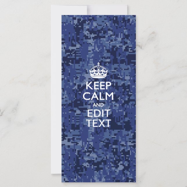 Cámara digital azul MANTENER CALMA Y Editar texto (Anverso)