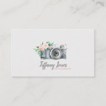 cámara fotográfica tarjeta de visita floral