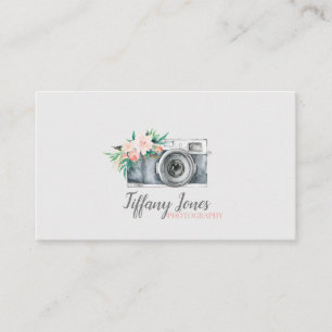 cámara fotográfica tarjeta de visita floral