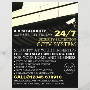 Cámara montada de CCTV, publicidad de seguridad de
