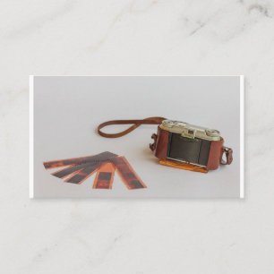 cámara vieja con la negativa en   tarjeta de