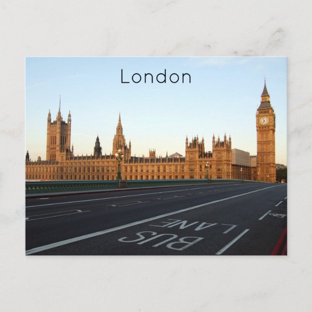 Cámaras del Parlamento, postal de Londres (Anverso)