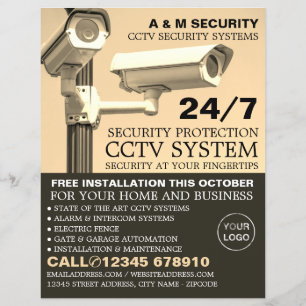 Cámaras montadas por CCTV, publicidad de seguridad