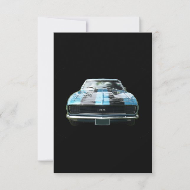 Camaro azul cielo SS con rayas negras (Anverso)