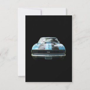Camaro azul cielo SS con rayas negras