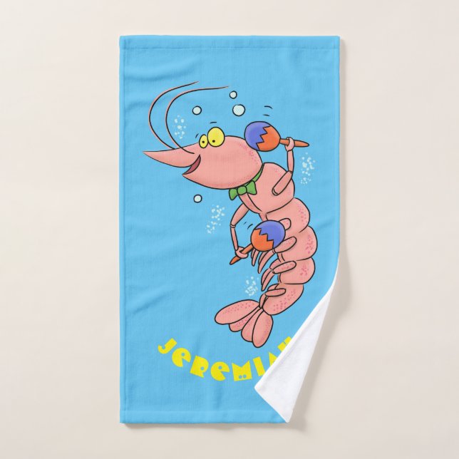 Camarón alegre, personalizado de la gamba (Toalla de mano)