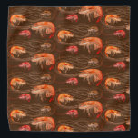 Camarón Langostinos Patrón de vida marina Bandana<br><div class="desc">Camarón con antenas largas con paños de bandana en color marrón. Perfecto para el verano junto al mar,  lleve esta huella de la vida marina en la cabeza o envuelto alrededor del cuello de un perro.</div>