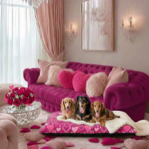Camas para perros con corazones rosados - Personal